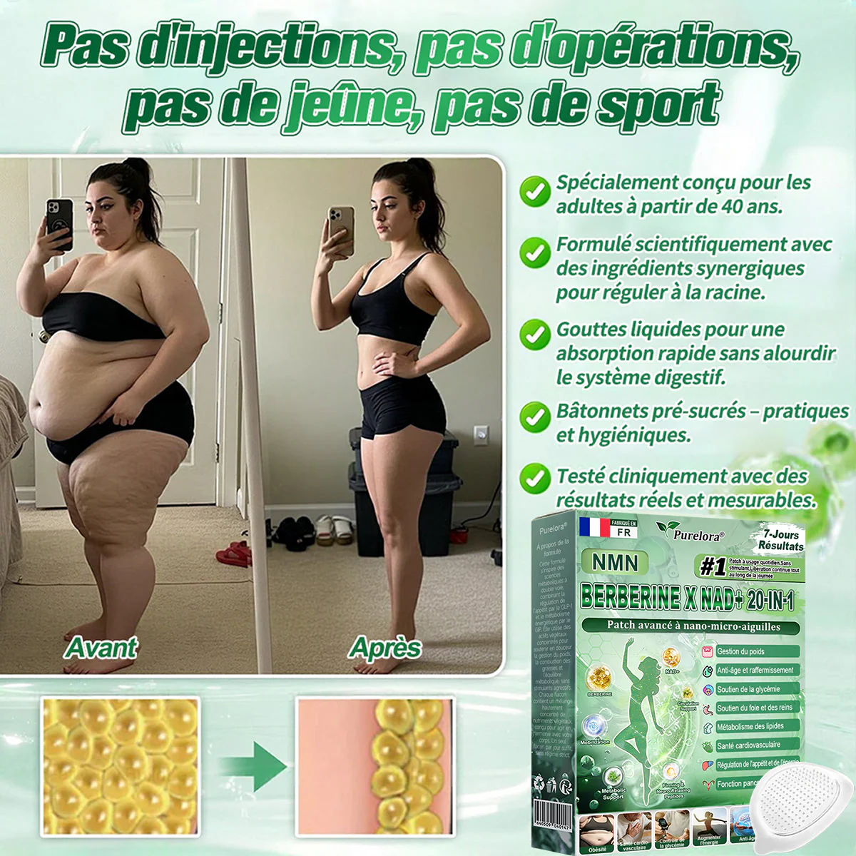 🇫🇷Pharmacie en ligne française🏥 p𝒖𝒓𝒆𝒍𝒐𝒓𝒂® NAD × 𝑬𝑮𝑪𝑮 20-𝒆𝒏-𝟏 𝐏𝐚𝙩𝙘𝙝 𝙈𝙞𝙘𝙧𝙤𝙣é𝙚𝒅𝒍𝒆 𝑨𝒗𝒂𝐧𝐜é 𝙉𝙖𝒏𝒐 (𝐔𝐧𝐞 𝐬𝐞𝐮𝐥𝐞 𝐟𝐨𝐢𝐬 𝐩𝐚𝐫 𝐣𝐨𝐮𝐫, 𝐜𝐡𝐚𝐧𝐠𝐞𝐦𝐞𝐧𝐭𝐬 𝐯𝐢𝐬𝐢𝐛𝐥𝐞𝐬 𝐞𝐧 𝟕 𝐣𝐨𝐮𝐫𝐬) ✅𝐏𝐨𝐮𝐫 𝐥’𝐨𝐛é𝐬𝐢𝐭é, 🅟🅔🅐🅤 🅡🅔🅛â🅒🅗é🅔,𝐝𝐢𝐚𝐛è𝐭𝐞, 𝐚𝐩𝐧é𝐞 𝐝𝐮 𝐬𝐨𝐦𝐦𝐞𝐢𝐥, 𝐩𝐫𝐨𝐛𝐥è𝐦𝐞𝐬 𝐚𝐫𝐭𝐢𝐜𝐮𝐥𝐚𝐢𝐫𝐞𝐬, 𝐞𝐭 𝐛𝐢𝐞𝐧 𝐩𝐥𝐮𝐬 - Image 3