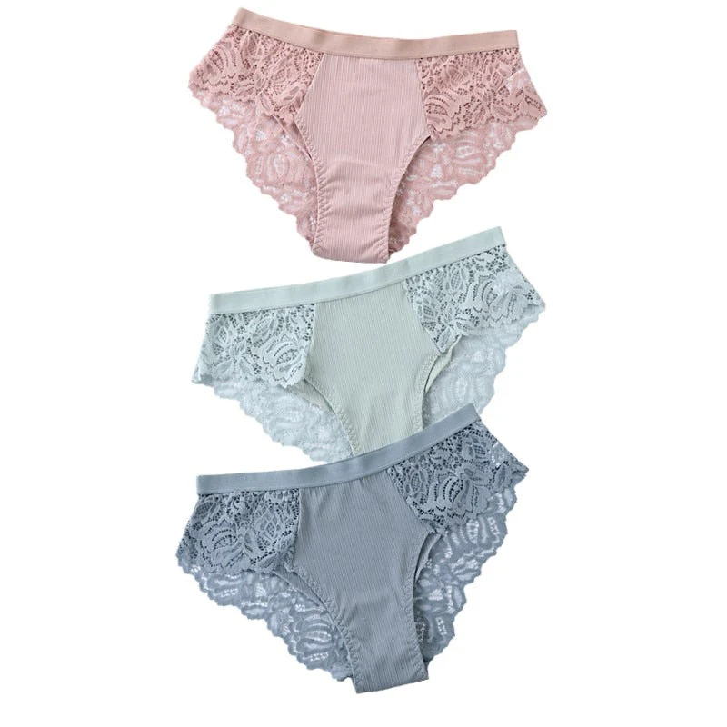 3 Pcs Cotton Panties Sexy Panty Briefs Lace Panties Women Underwear Lingerie Panties for Female Ladies Floral Pantys Underpants - Image 19
