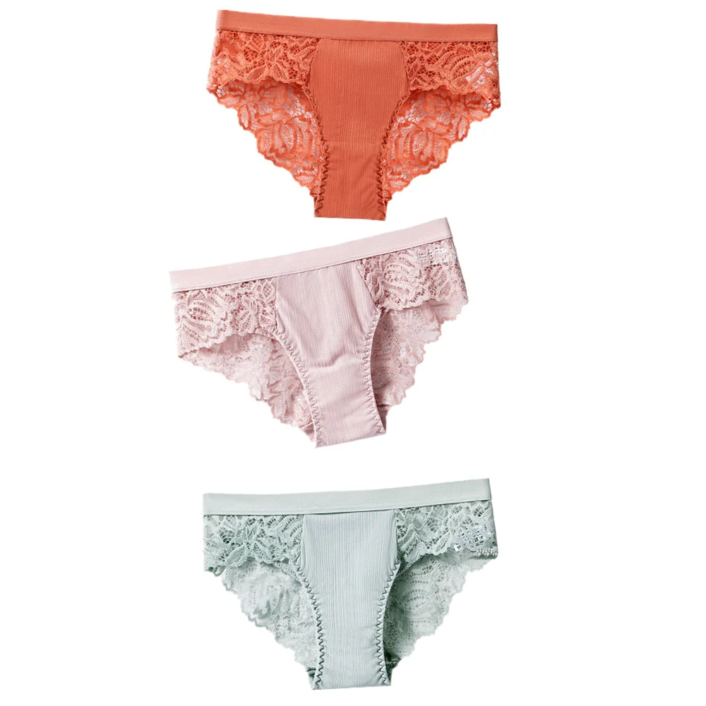 3 Pcs Cotton Panties Sexy Panty Briefs Lace Panties Women Underwear Lingerie Panties for Female Ladies Floral Pantys Underpants - Image 25