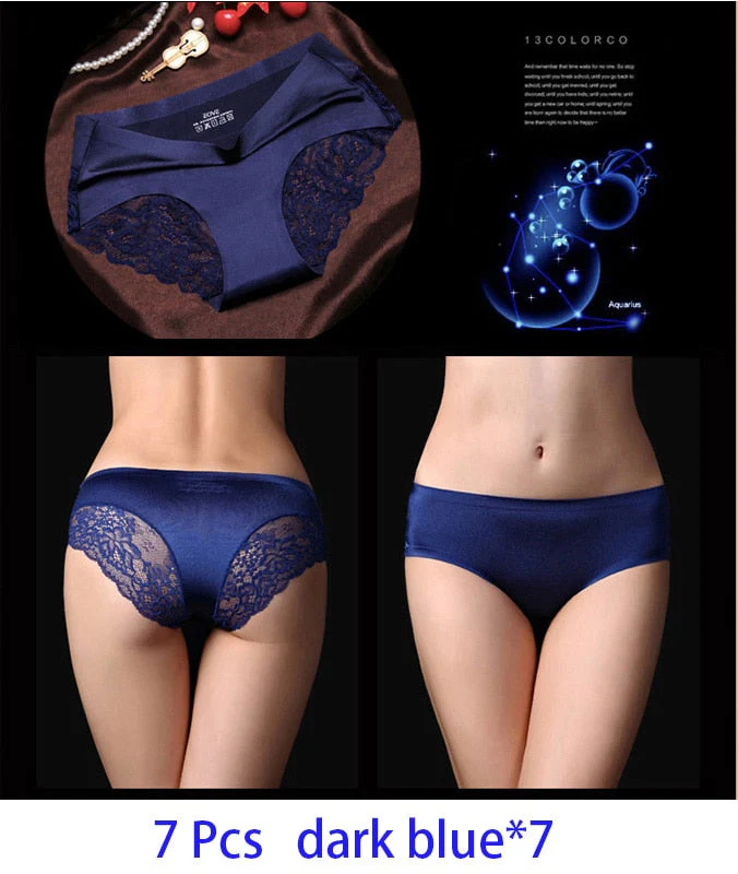 7Pcs Women's Pants exy Panties 2022 Women's Iace lingerie Solid Color Seamless briefs Mid-Rise Briefs Woman cotton underwear - Image 2