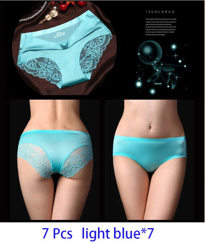 7Pcs Women's Pants exy Panties 2022 Women's Iace lingerie Solid Color Seamless briefs Mid-Rise Briefs Woman cotton underwear - Image 3