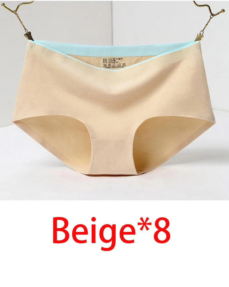 8Pcs Briefs for Women fashion sexy woman panties Solid seamless underpants cpanties for women cotton underwear girl knickers - Image 12