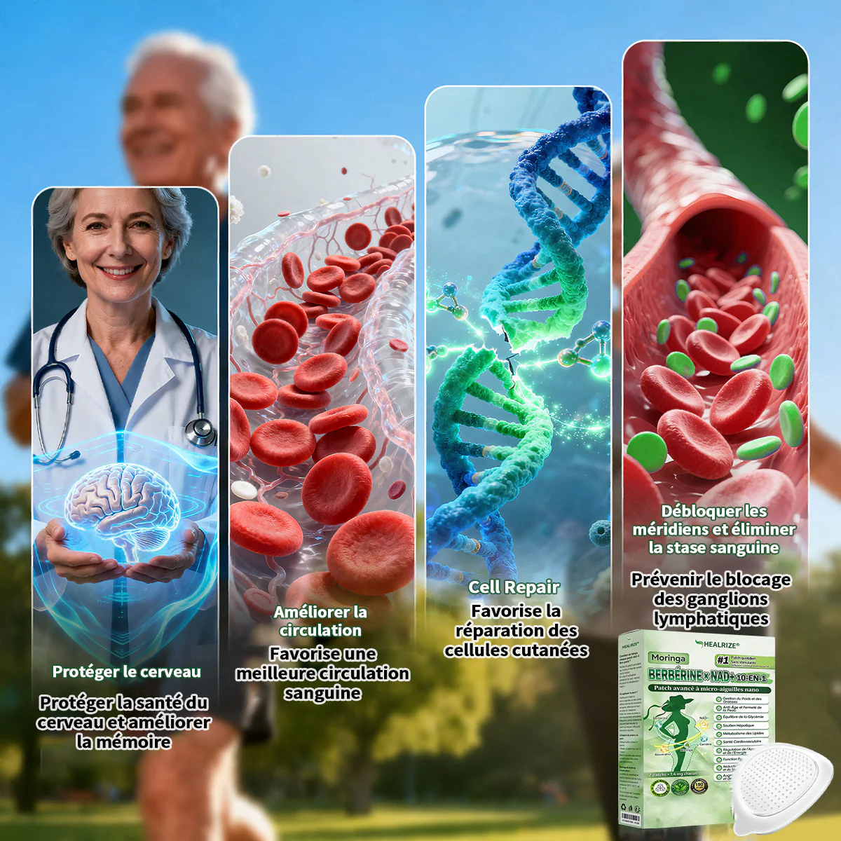 Magasin Officiel | Healrize® Moringa & Bérbérine 10-en-1 Patch Nanomicro-aiguilles Avancé👩⚕️ (Une application quotidienne, résultats visibles en 7 jours)🌼 Obésité, Diabète, Apnée du sommeil, Problèmes articulaires - Image 8