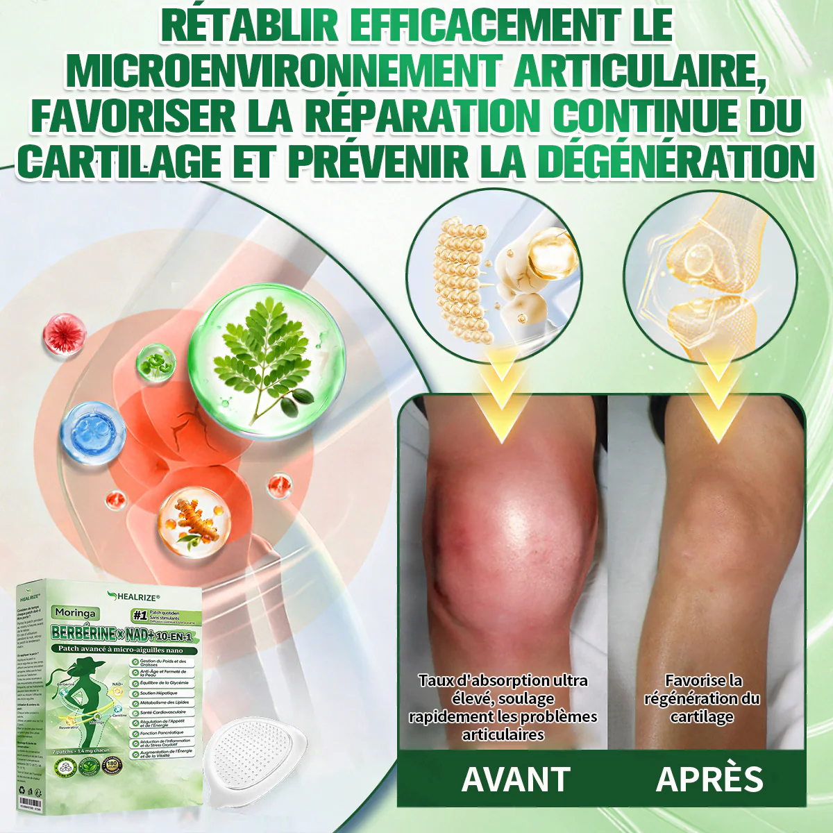 Magasin Officiel | Healrize® Moringa & Bérbérine 10-en-1 Patch Nanomicro-aiguilles Avancé👩⚕️ (Une application quotidienne, résultats visibles en 7 jours)🌼 Obésité, Diabète, Apnée du sommeil, Problèmes articulaires - Image 9