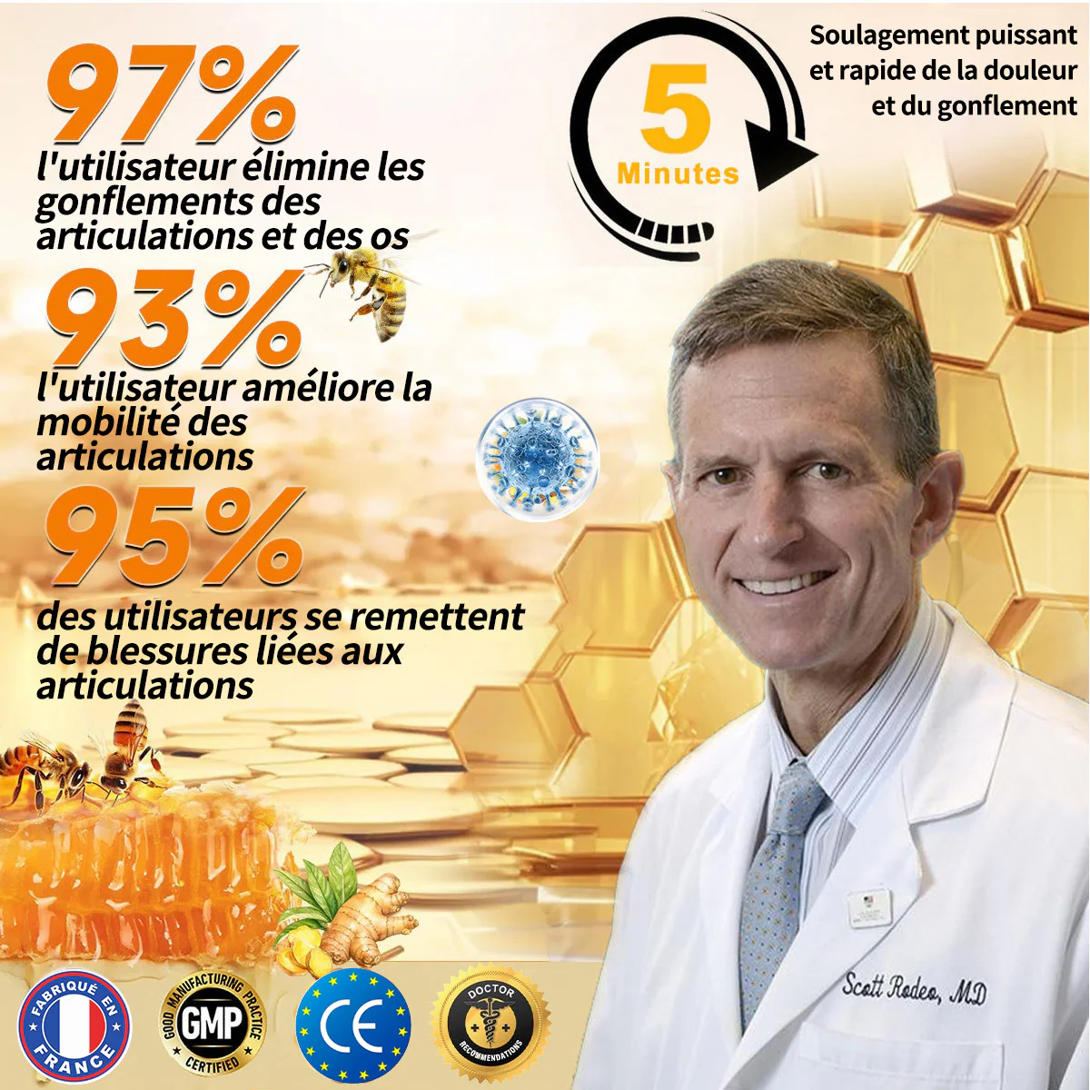 Purelora® Venin d'abeille Crème cicatrisante osseuse Pain-Relief 🐝🐝(Spécialement conçu pour les personnes âgées & Recommandé par Chirurgien) - Image 12