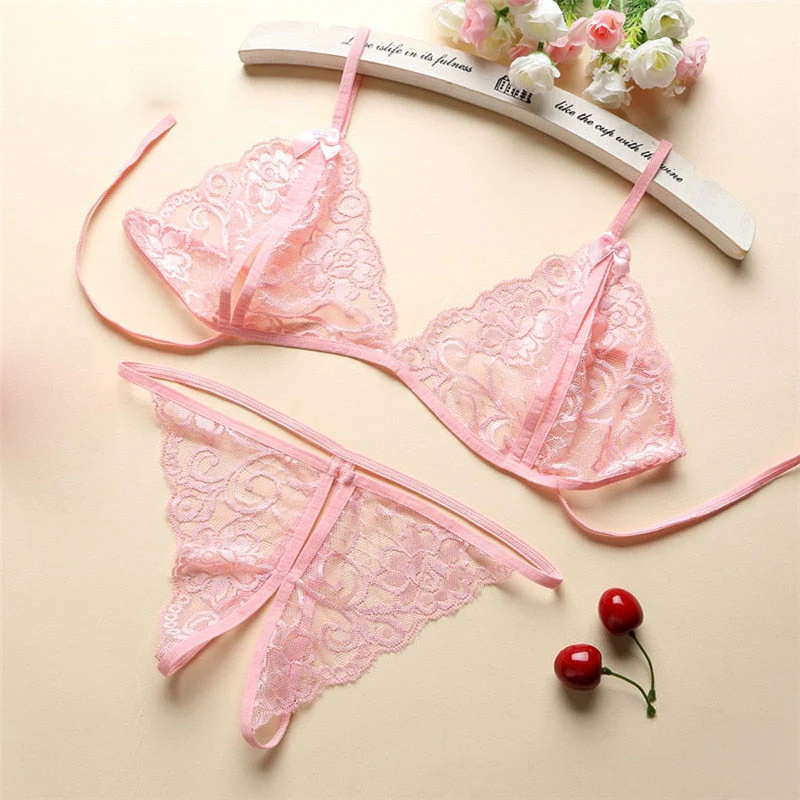 Sexy Lingerie Women Push Up With Lace Straps Transparent Bra Panties Embroidered See Through Comfortable Lingerie Sets Bras - Image 5